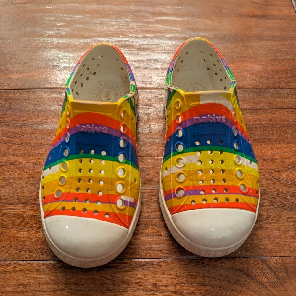 Native Jefferson Toddler Rainbow Slip-On Shoes